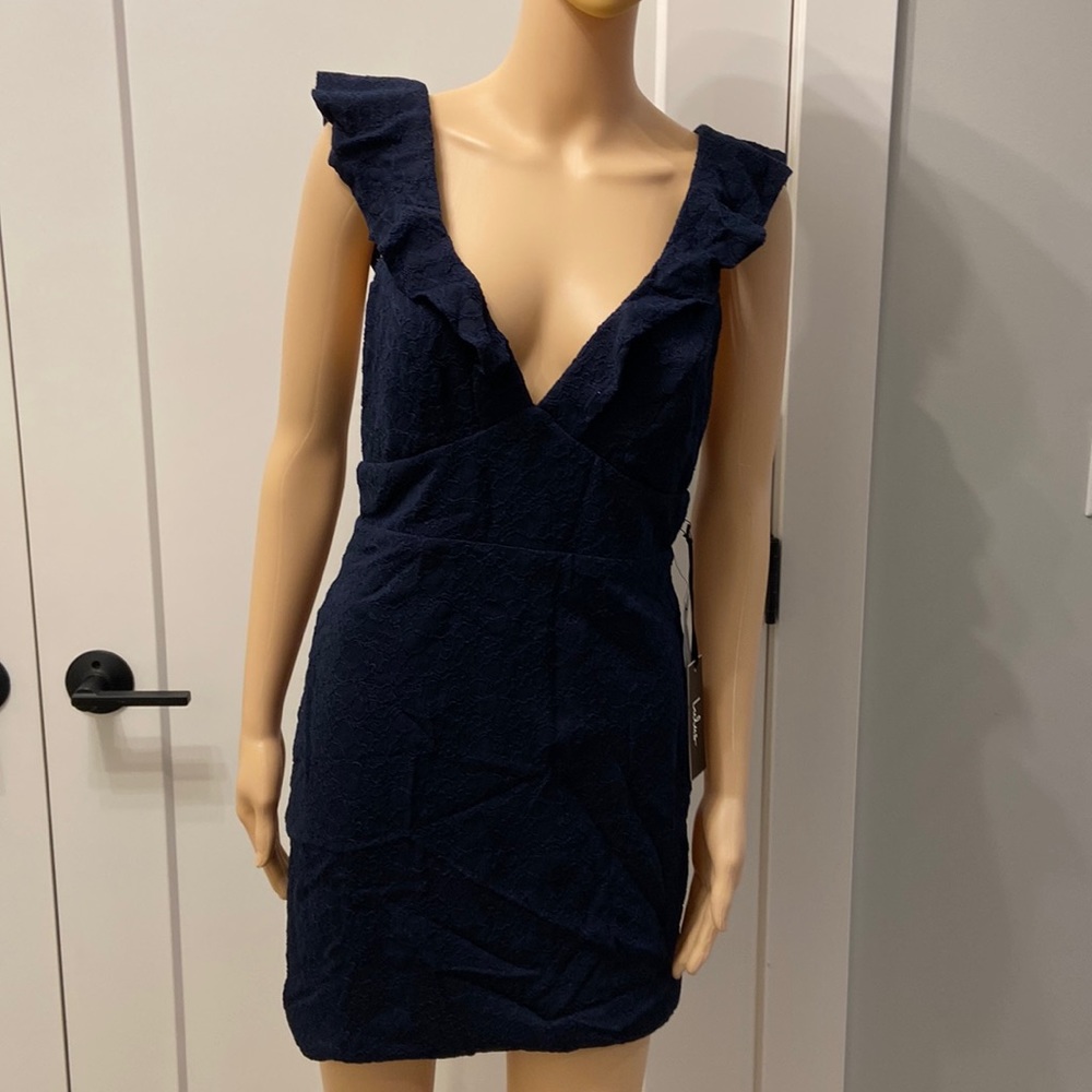 NWT Lulus Short Bodycon Lace Navy Dress